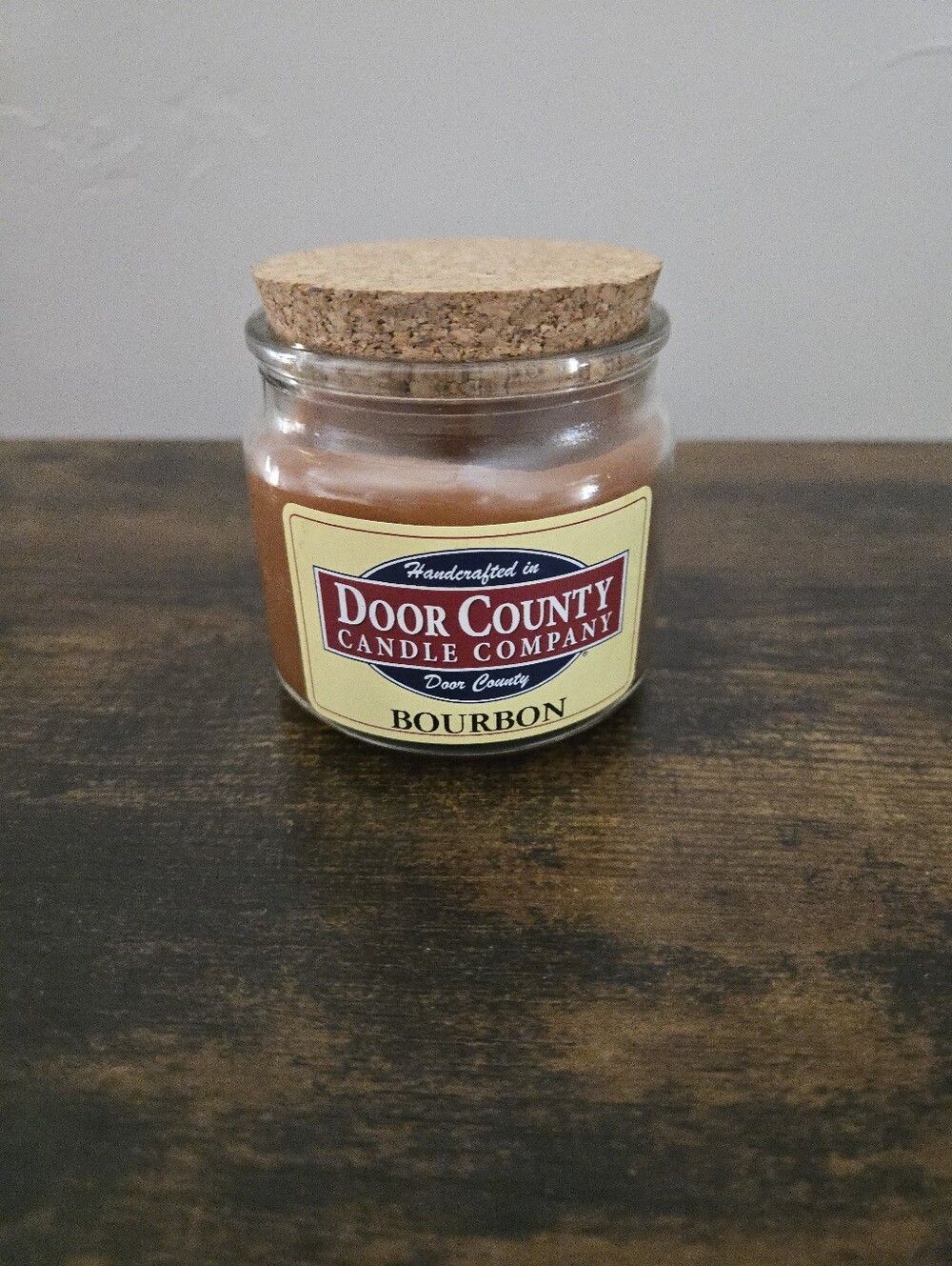 NWT Door County Candle Company Bourbon 5 oz Apothecary Jar